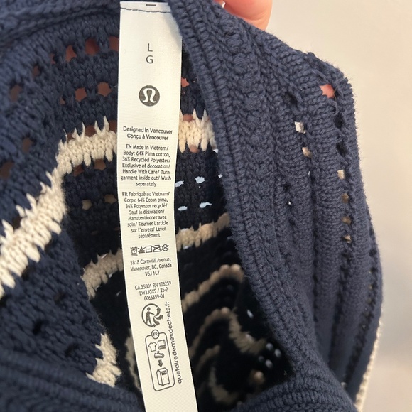Lululemon Cotton Crochet Mesh Pullover Size Large - Picture 4 of 4